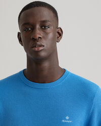 Maglia girocollo in piqu&eacute; di cotone