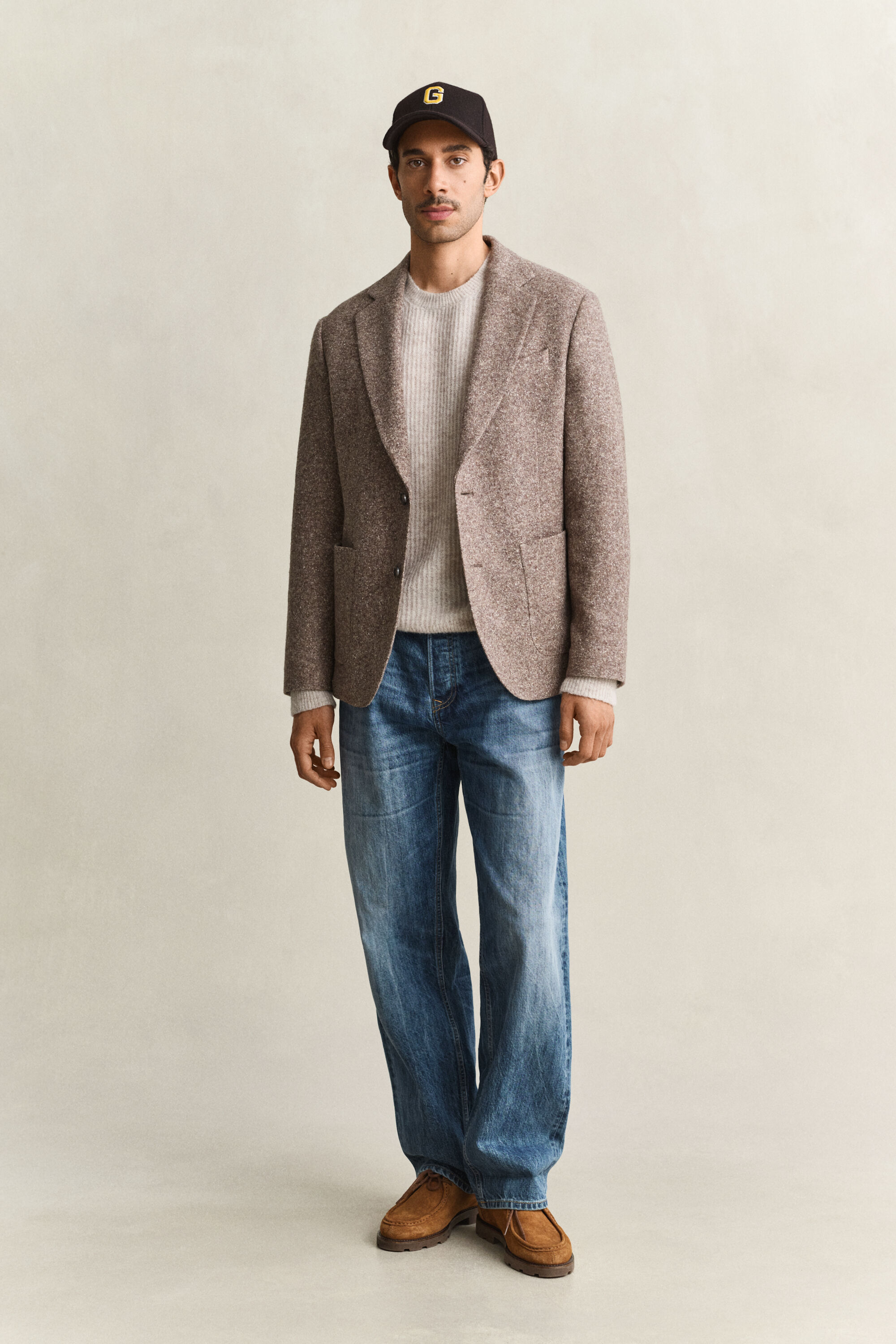 Blazer in jersey in lana e seta