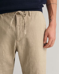 Pantaloncini con coulisse in lino relaxed fit