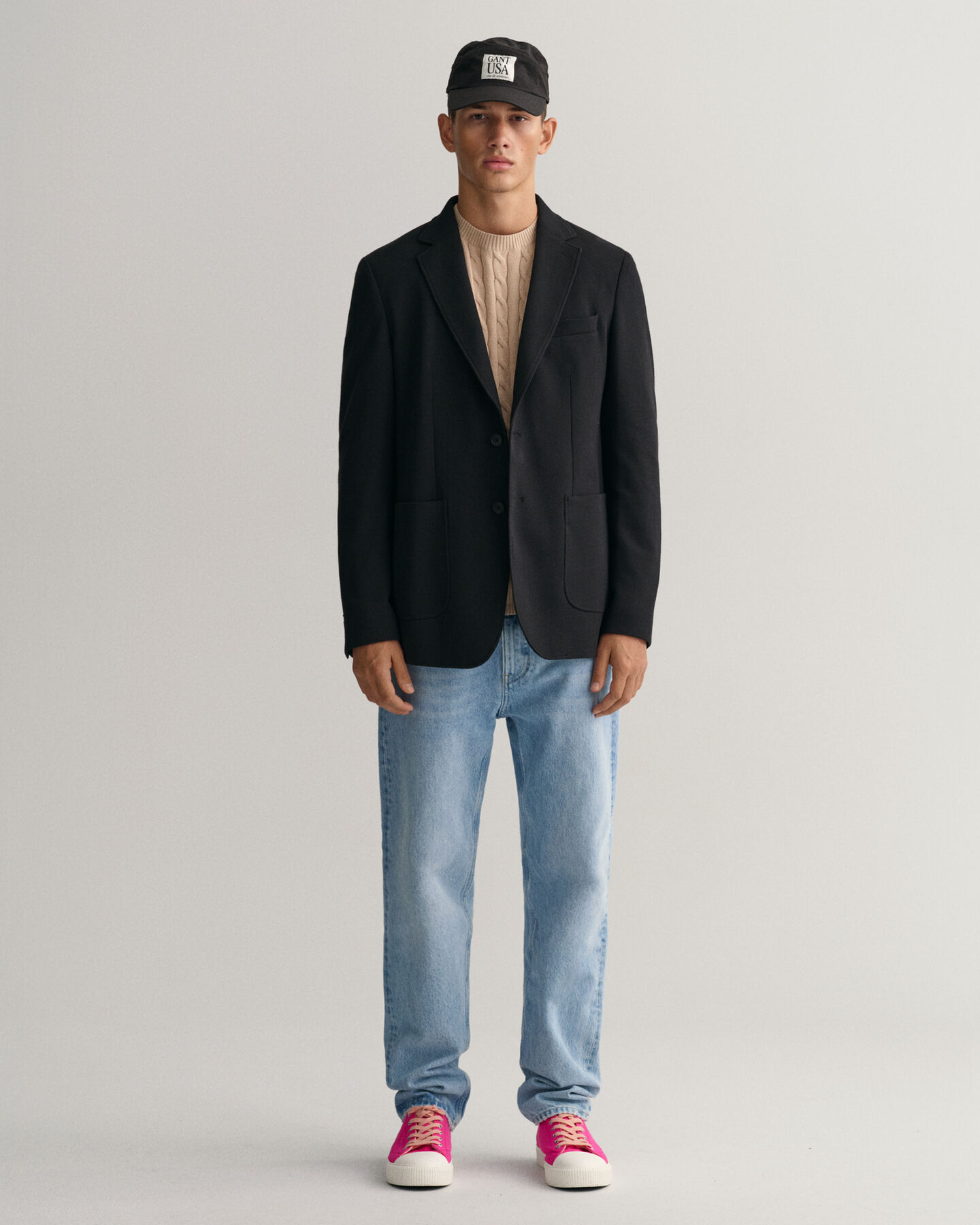 Maglia girocollo in cotone a trecce