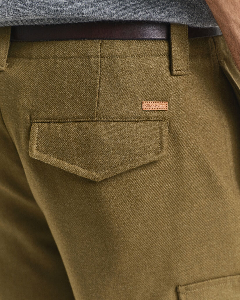 Pantaloni cargo in misto lana relaxed fit
