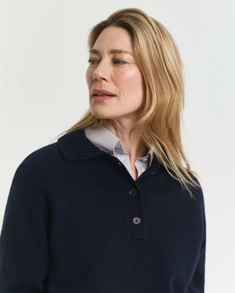 Rugger in lana misto cashmere a maglia