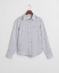 Camicia di lino a righe regular fit