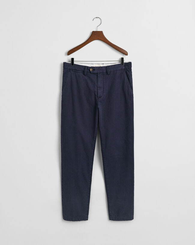 Pantaloni chino in tela stretti in fondo regular fit
