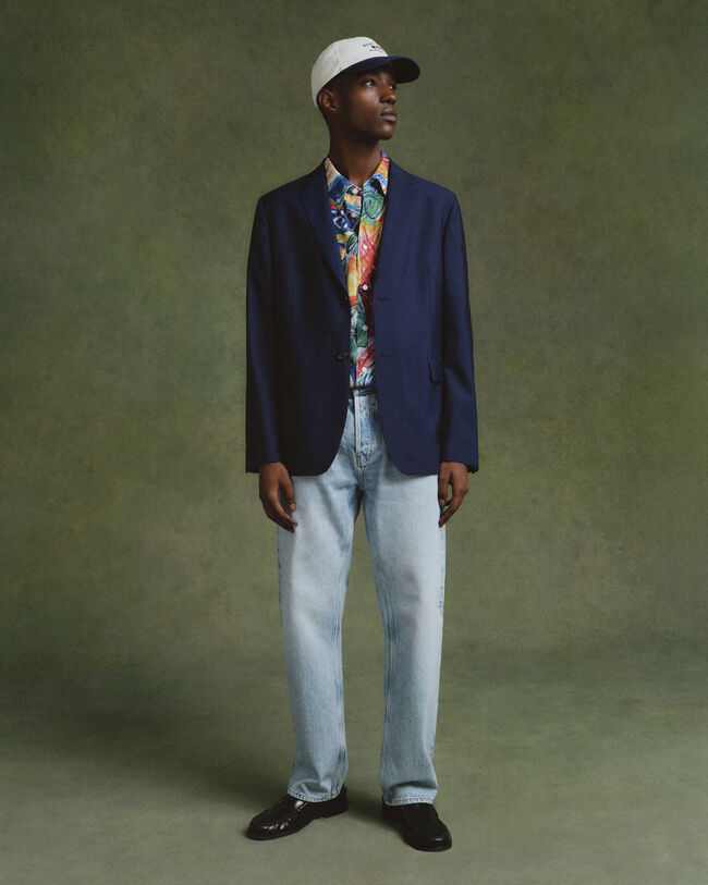 Camicia in seta con stampa relaxed fit