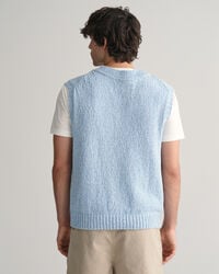 Gilet smanicato in cotone testurizzato fiammato