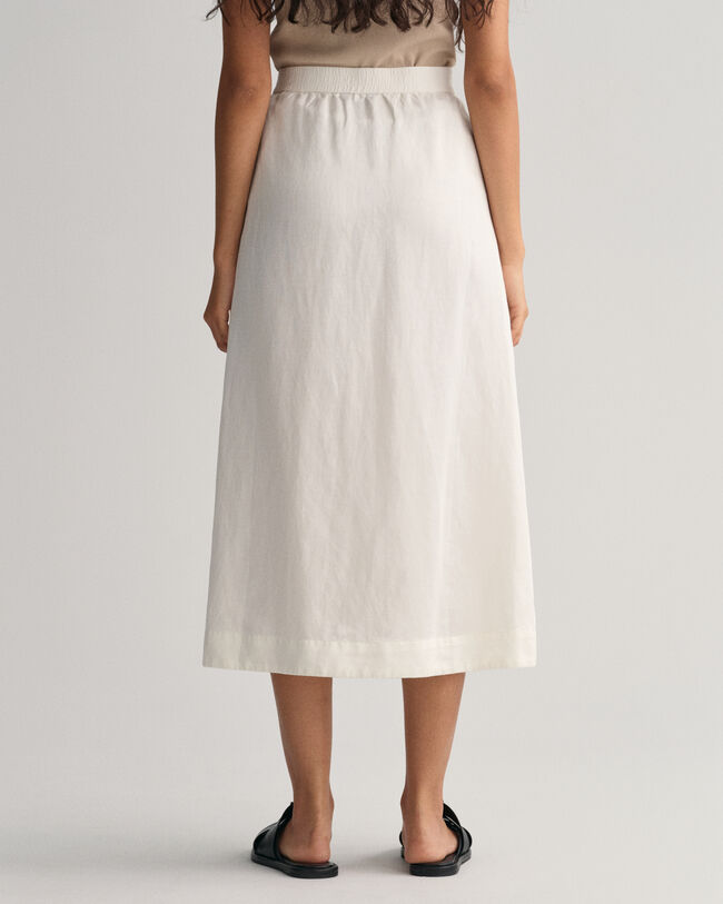 Gonna midi in lino-viscosa