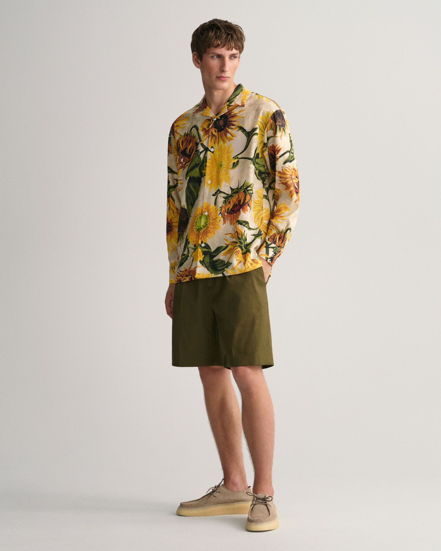 Pantaloncini da abito in misto lino-cotone