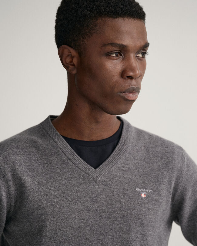 Maglia con scollo a V in lana d'agnello extrafine