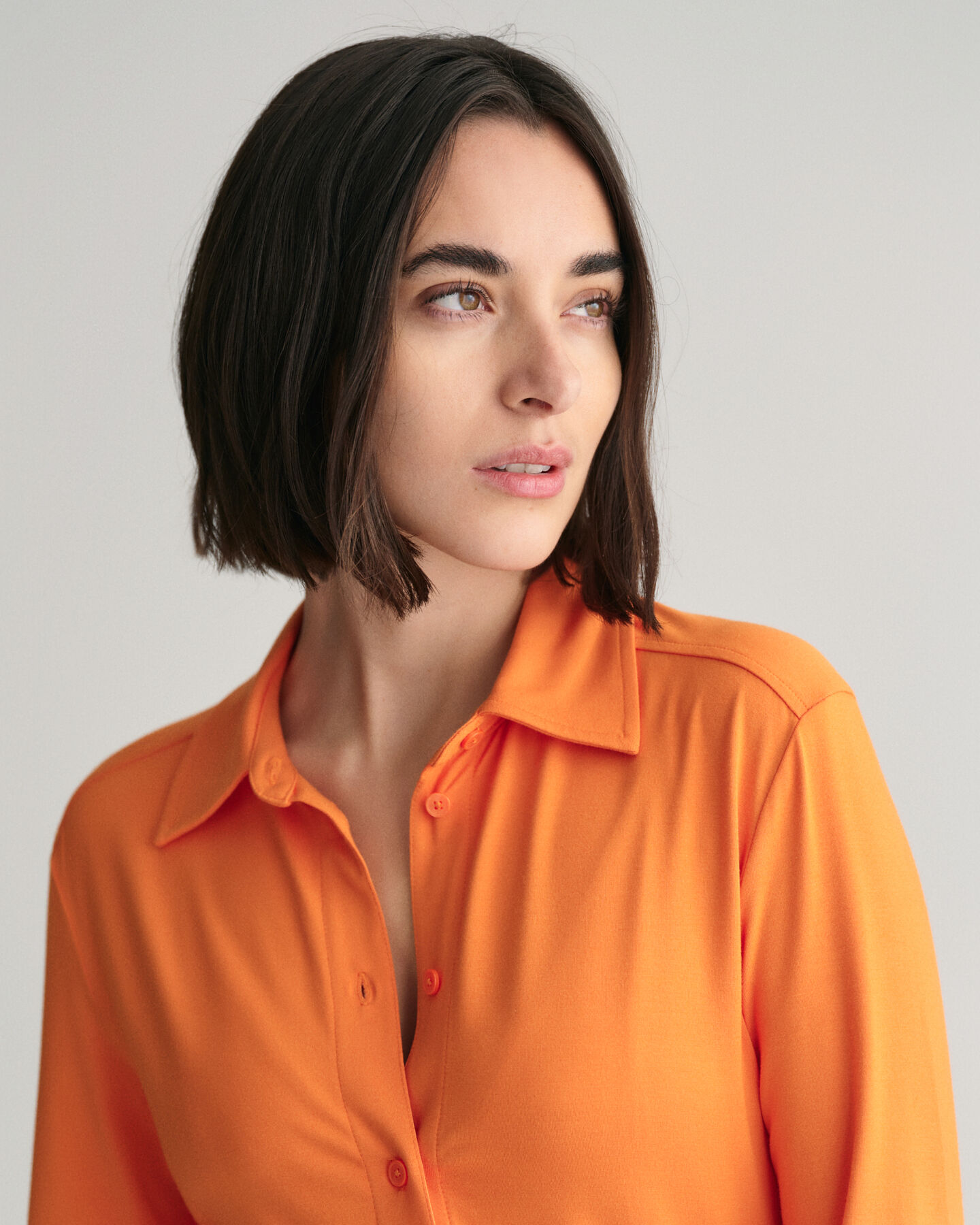 Abito chemisier in jersey slim fit