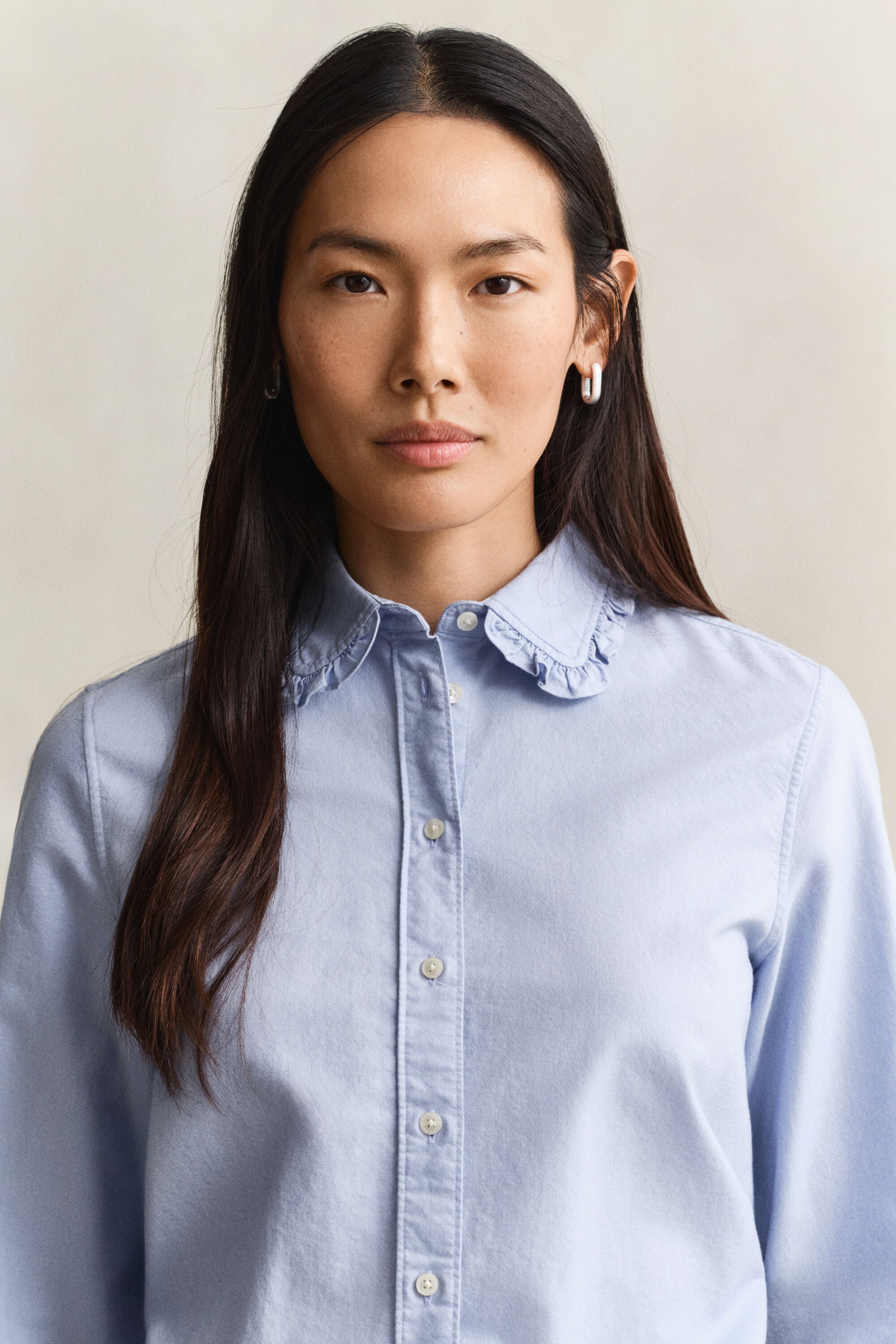 Camicia Oxford classica con volant