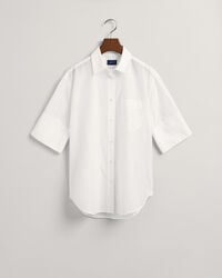 Camicia in misto cotone-seta a maniche corte relaxed fit