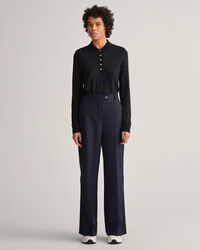 Polo Detail Collar in piqu&eacute; a maniche lunghe