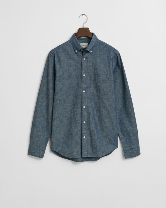 Camicia indaco in chambray regular fit