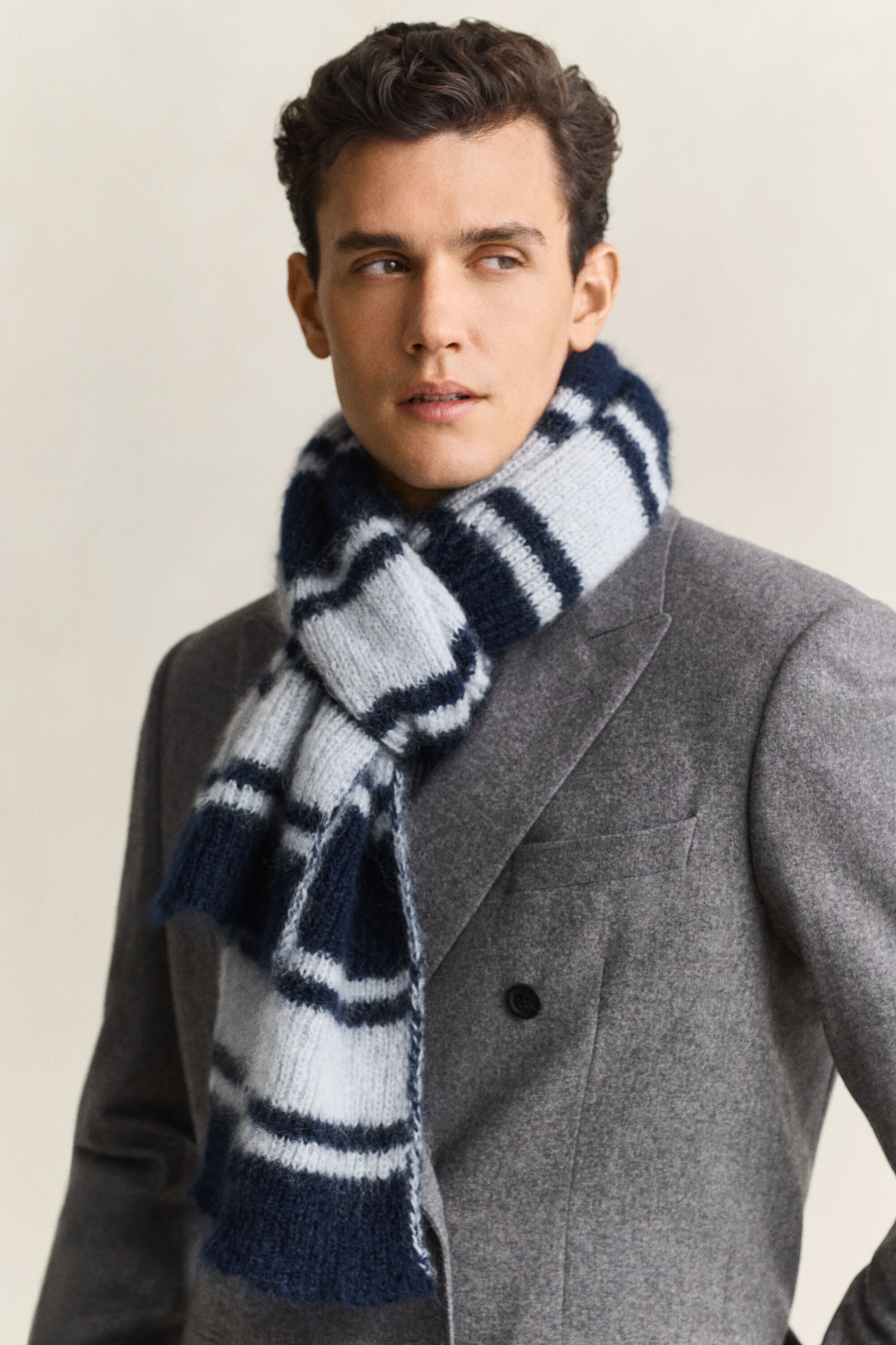 Sciarpa in mohair a righe