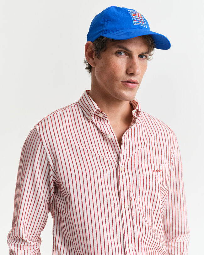 Camicia a righe testurizzata regular fit