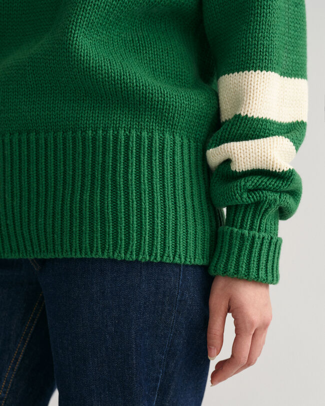 Maglia girocollo a righe a maniche corte