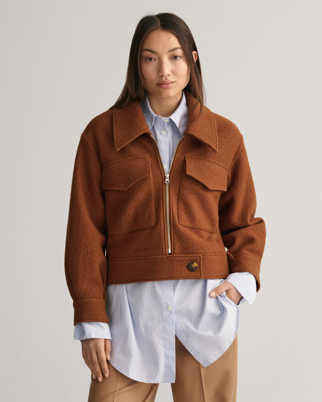 Giacca in boucl&eacute; con zip