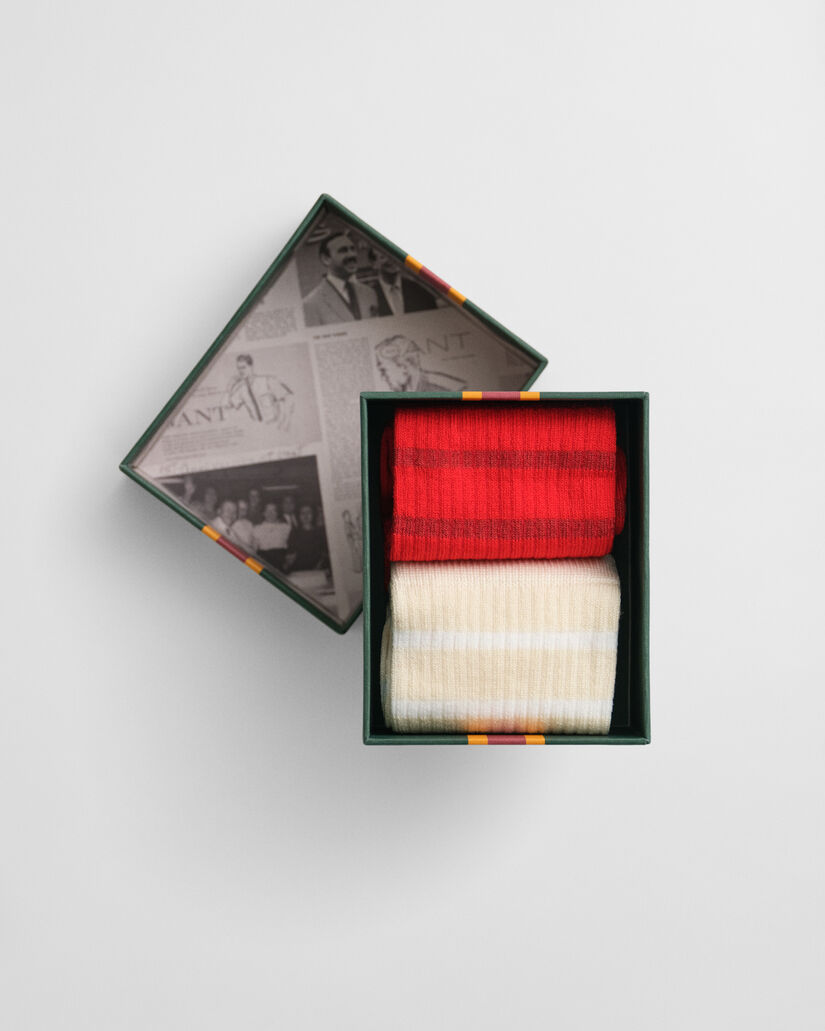 Confezione regalo Metallic da 2 paia di calzini a righe