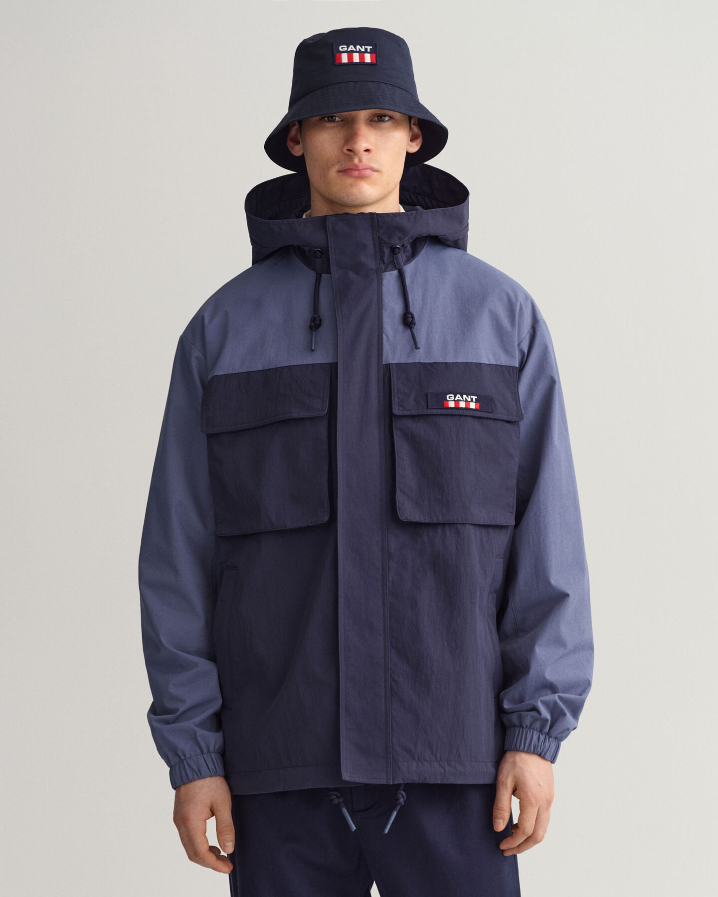 Giacca Blocked con cappuccio