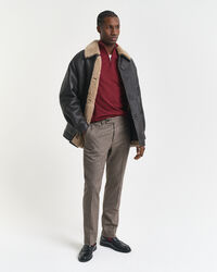 Maglia con zip corta in finissima lana merino