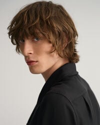 Camicia con fiocco tinta unita slim fit