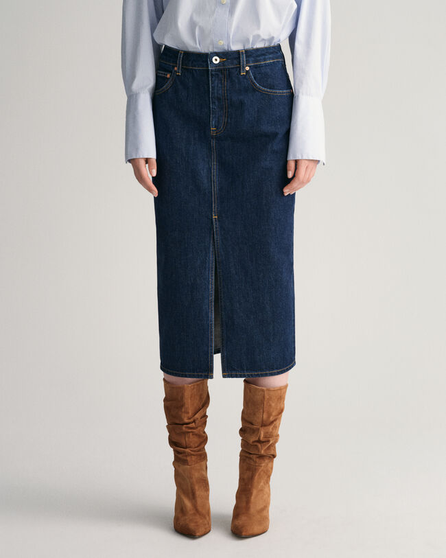 Gonna longuette in denim