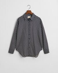 Camicia geometrica misto cotone-seta relaxed fit