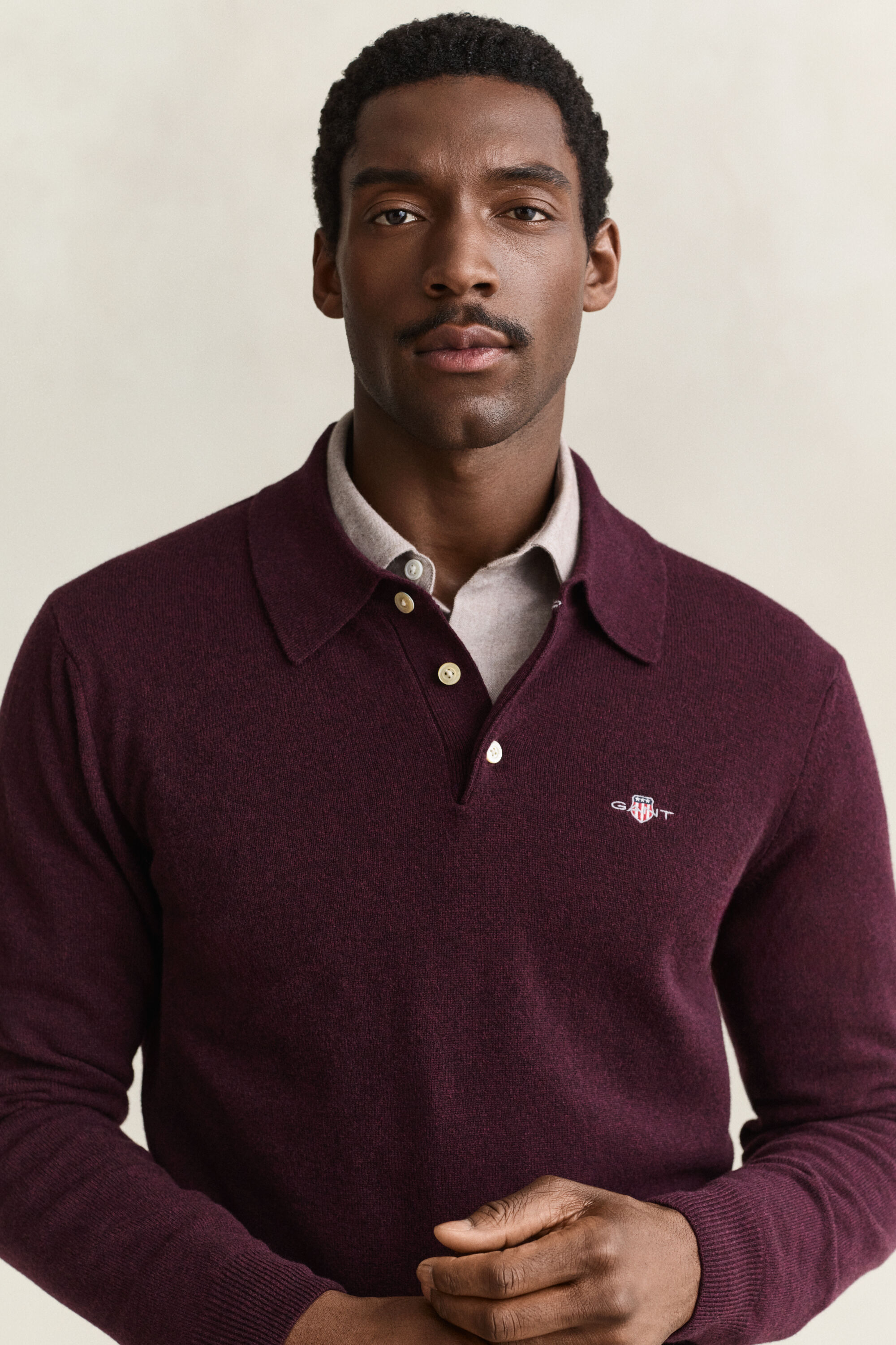 Maglia polo in finissima lana d’agnello