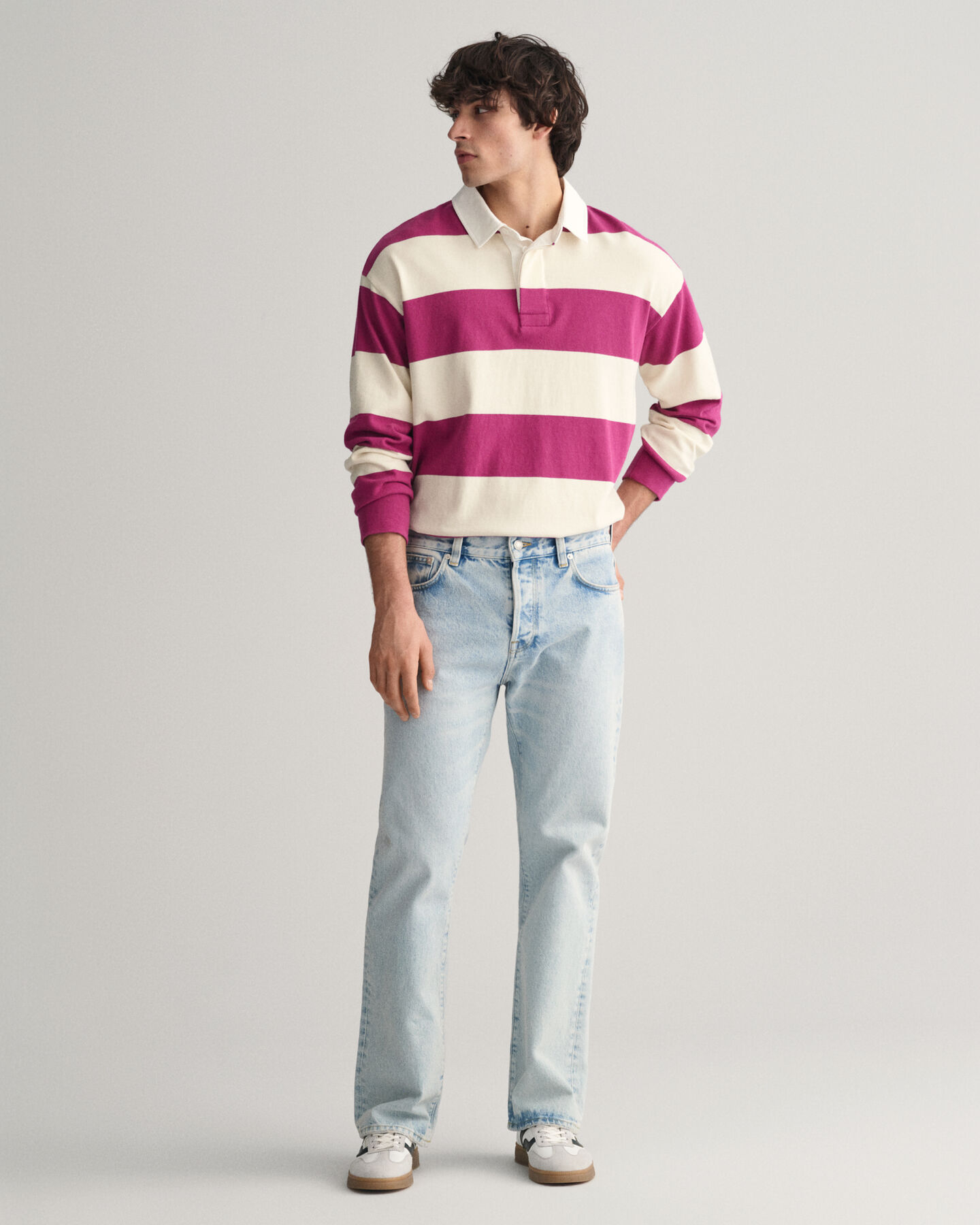 Jeans in denim délavé chiaro loose fit