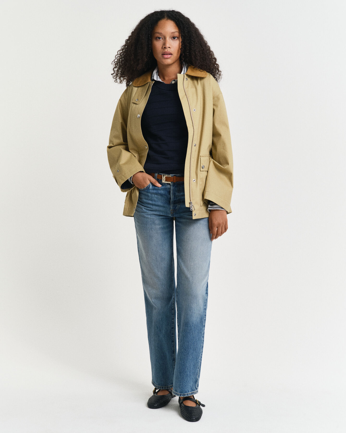 Maglia girocollo in cotone testurizzato