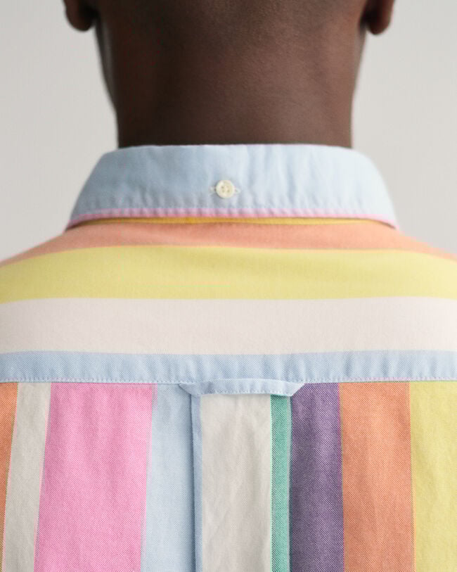 Camicia Oxford a righe multicolore regular fit