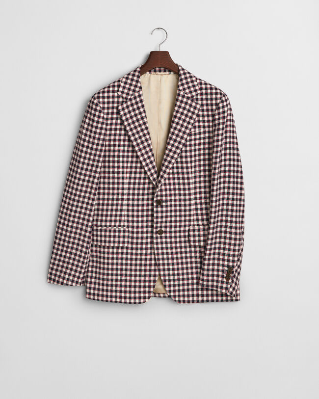 Blazer in misto cotone a quadri regular fit