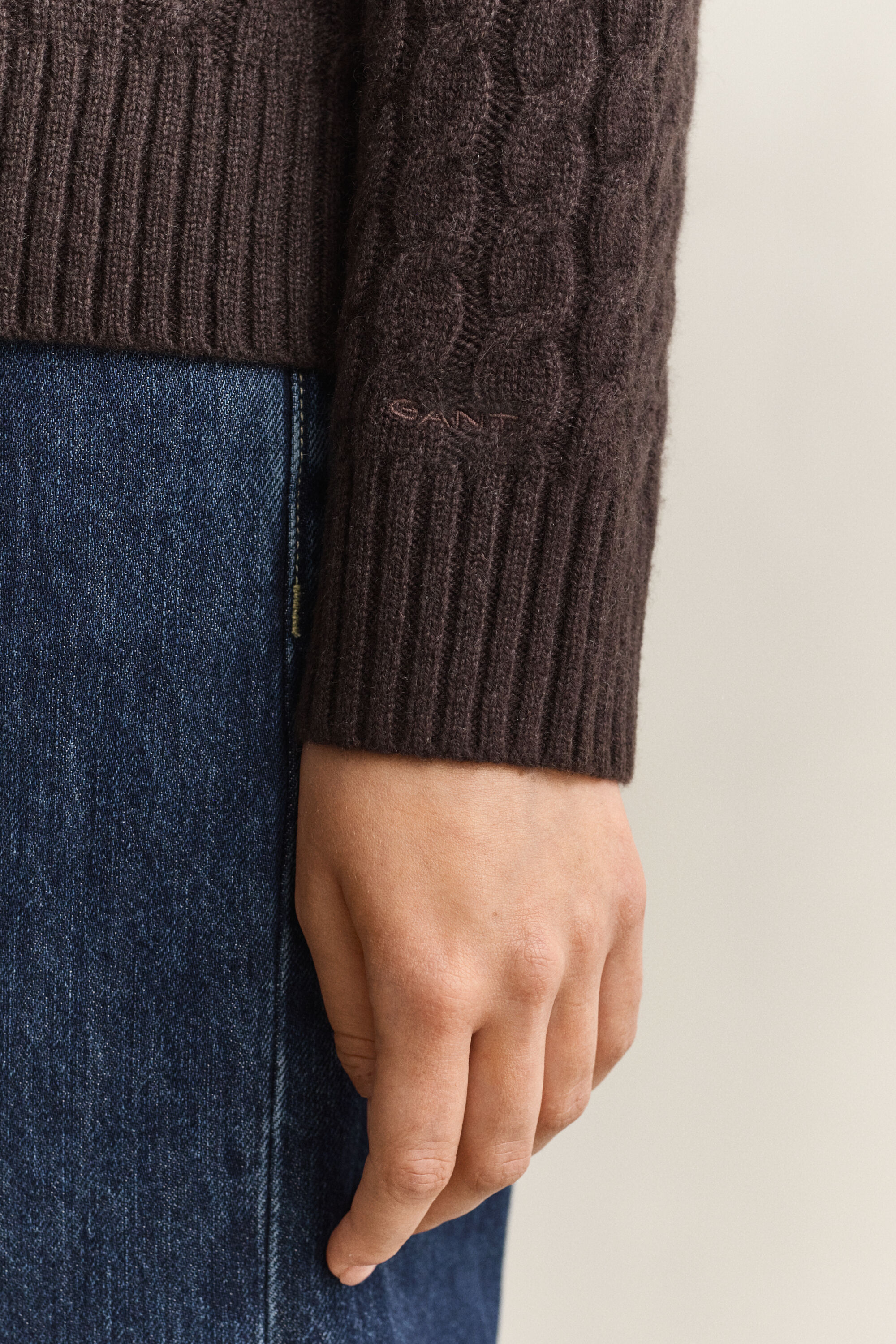 Maglia a trecce in cashmere