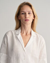 Camicia di lino a maniche corte relaxed fit