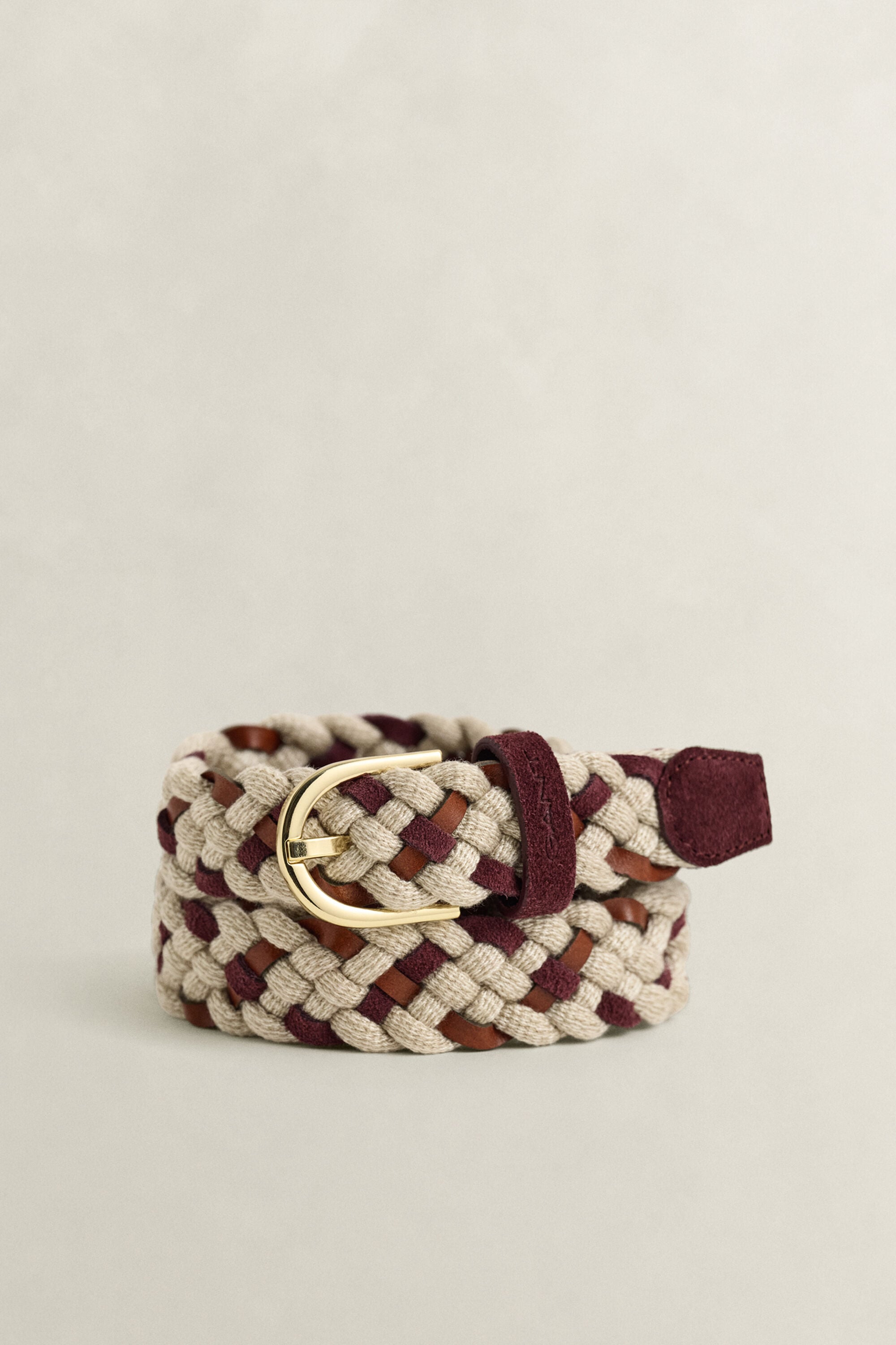 Cintura in mix di pelle intrecciata