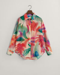 Camicia in misto cotone-seta con stampa floreale relaxed fit