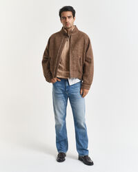 Maglia con zip corta in lana d’agnello a trecce