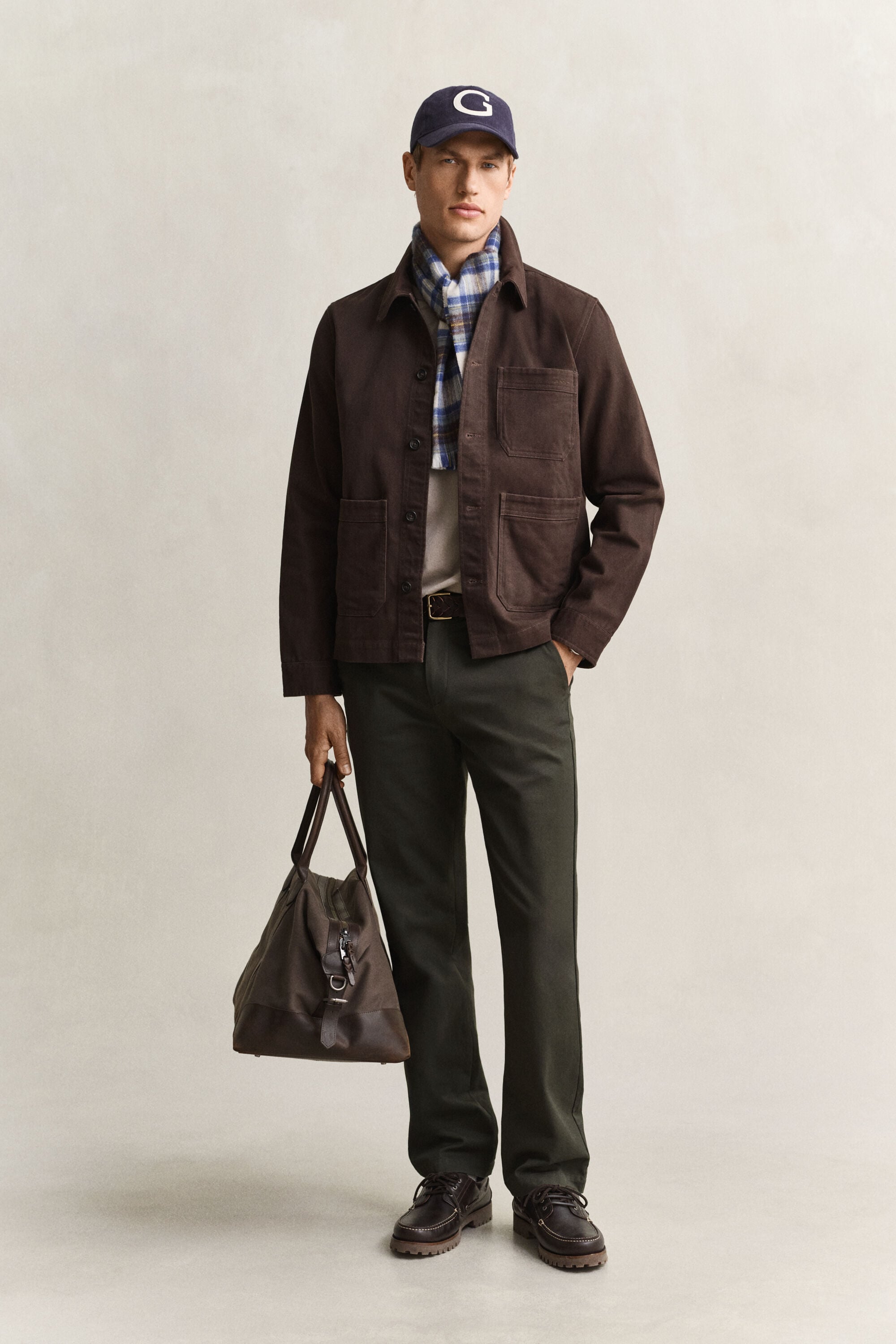 Camicia giacca in twill spazzolato