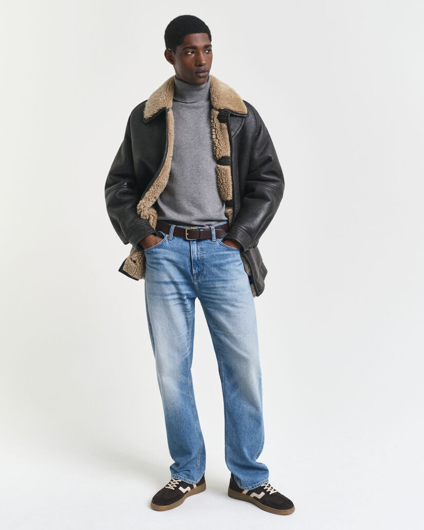 Maglia in cotone con collo alto classico