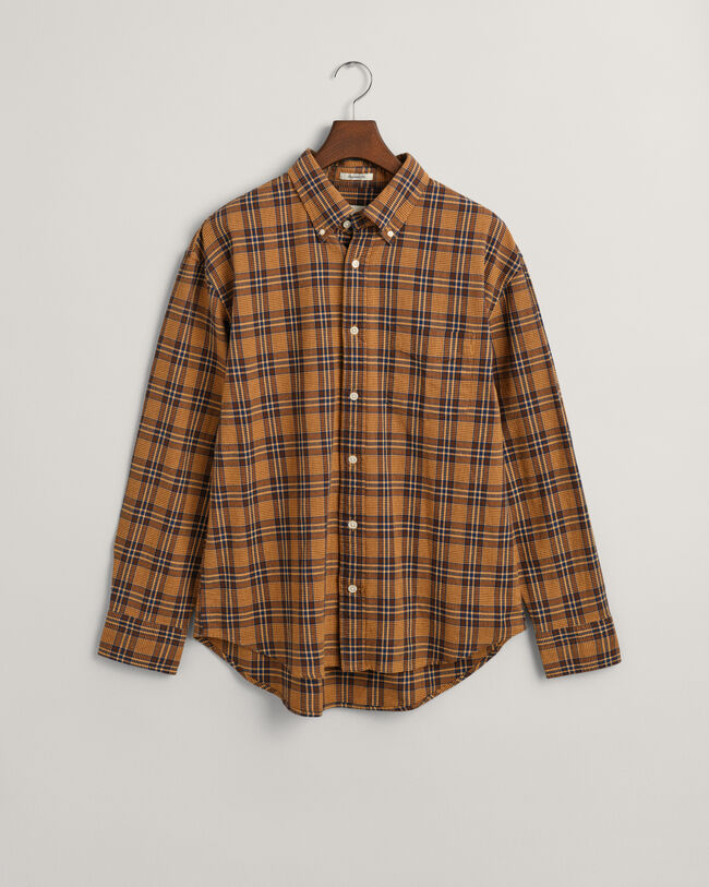 Camicia a quadri testurizzata relaxed fit