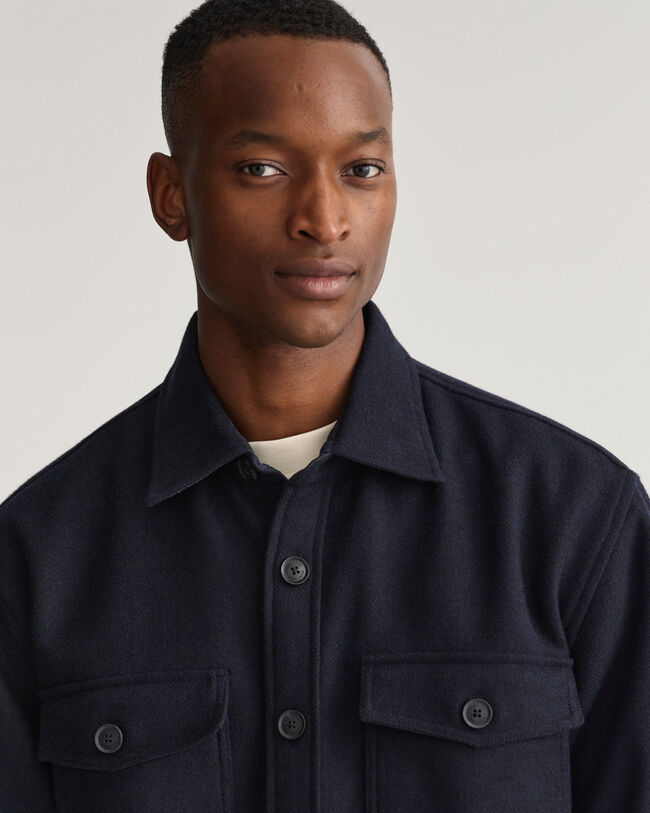 Camicia giacca in misto lana