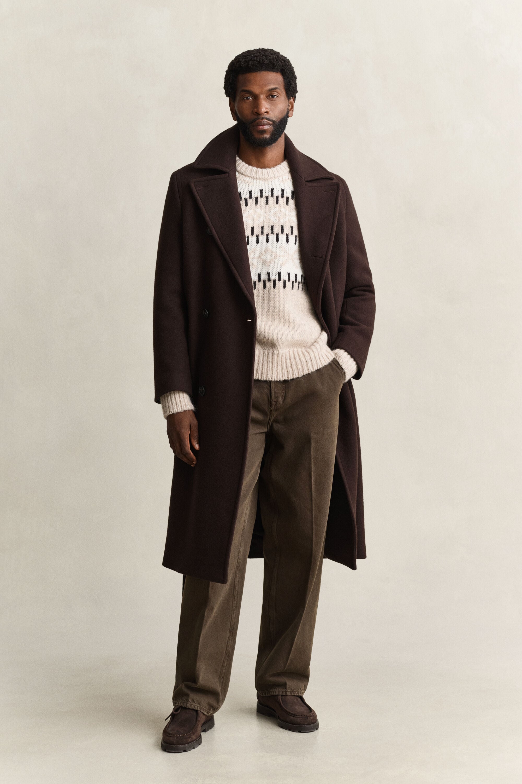 Maglia jacquard in misto lana d’alpaca