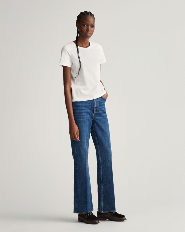 Top in cotone elasticizzato