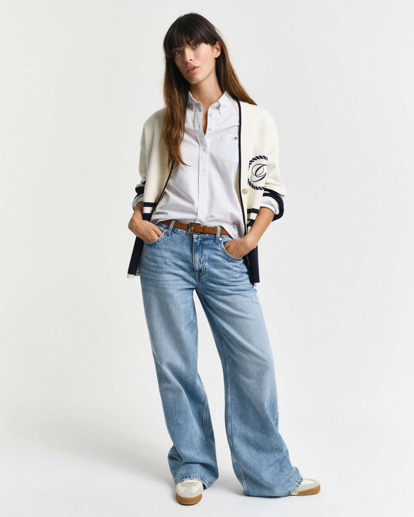 Camicia Oxford classica a righe regular fit