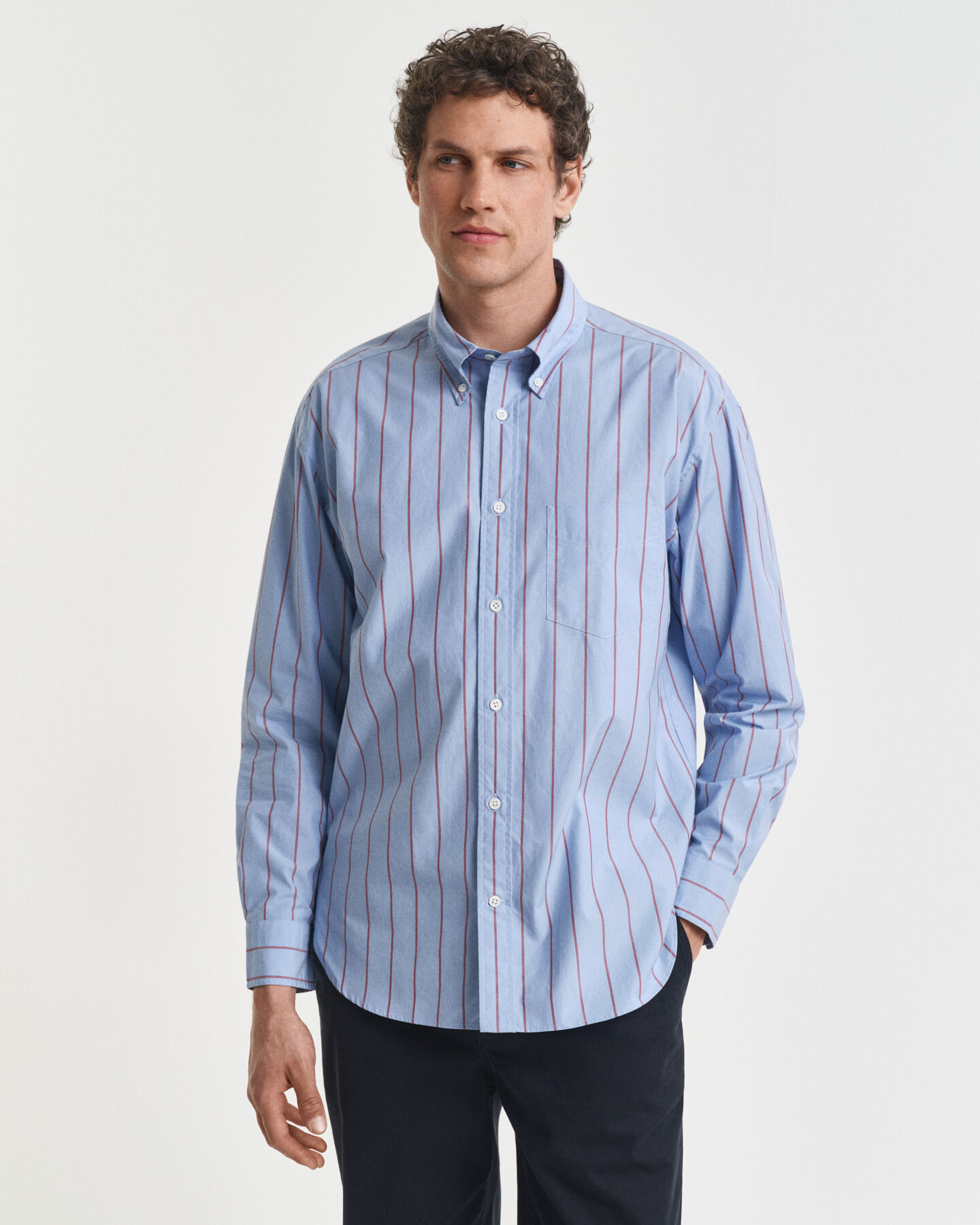 Camicia a righe Heritage in popeline relaxed fit