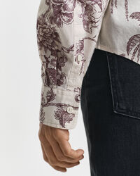 Camicia in misto cotone-voile con stampa di albero regular fit