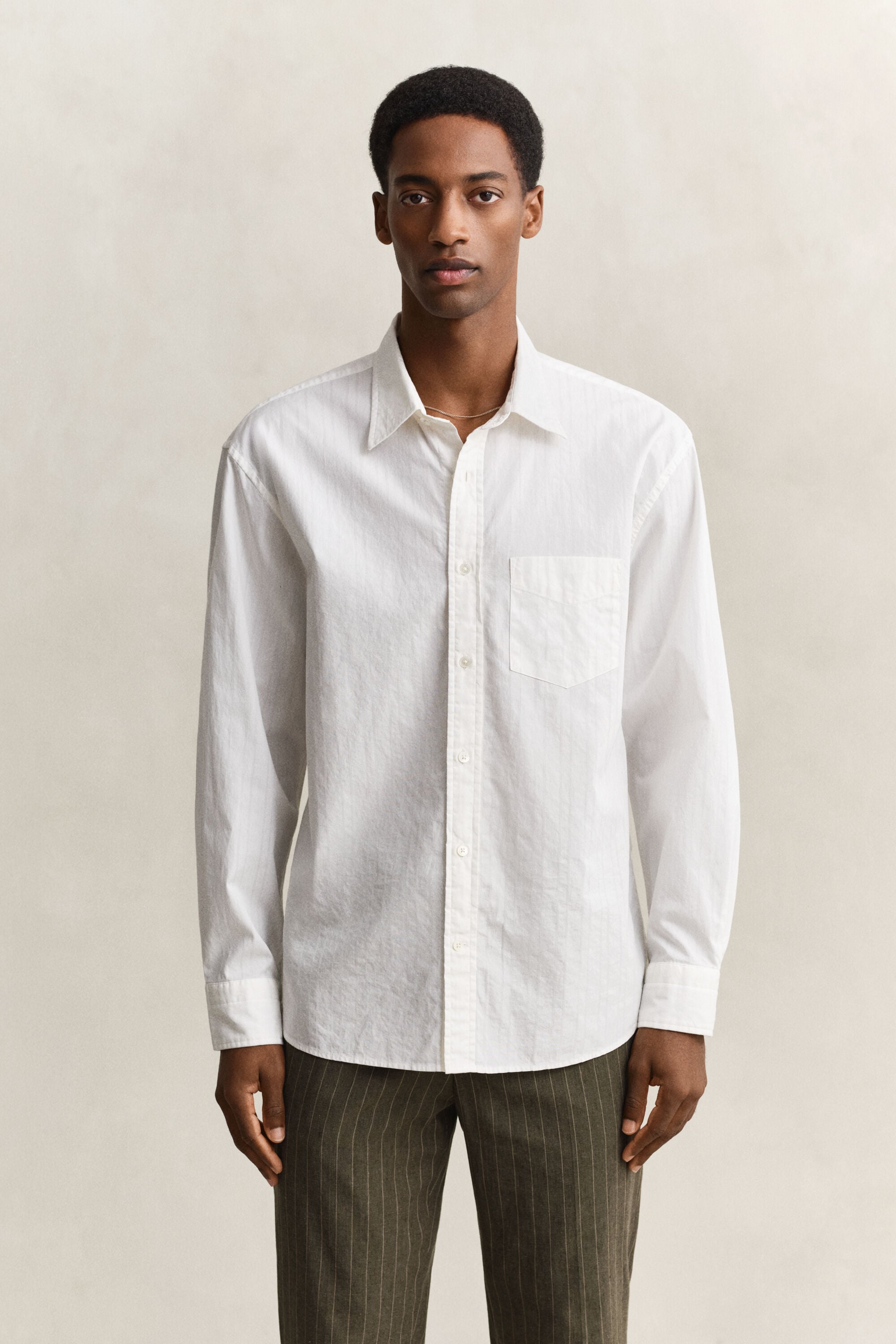 Camicia in tessuto a ratiera a righe relaxed fit