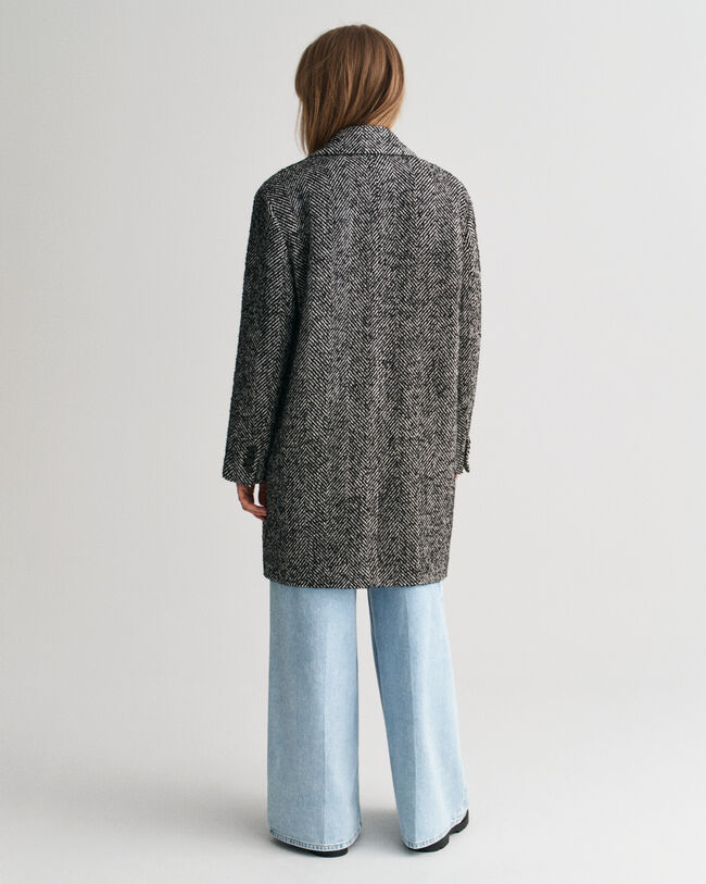 Cappotto Heritage con motivo a spina di pesce