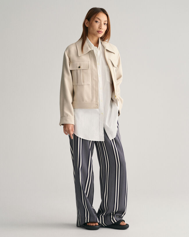 Pantaloni con stampa a righe a gamba larga regular fit